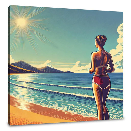 Sunset Beach Reflection Canvas - Main Image