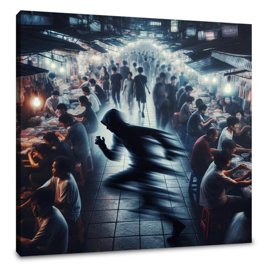 Shadow Thief at the Market Canvas - Main Image