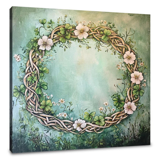 Celtic Clover Wreath Canvas - Main Image