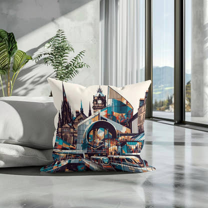 Modern Art Hub Edinburgh Cotton Cushion - Secondary Image 3