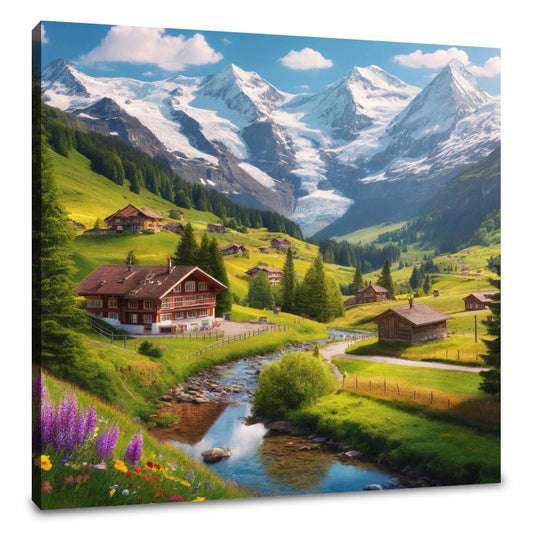 Swiss Alps Charm Canvas - Main Image