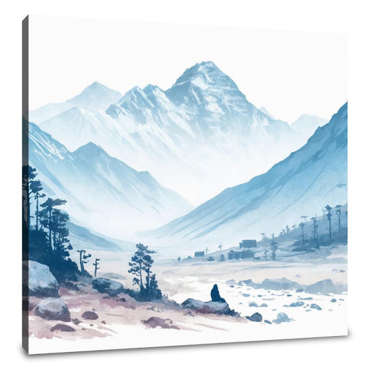 Tranquil Mountain Peaks Canvas - Main Image