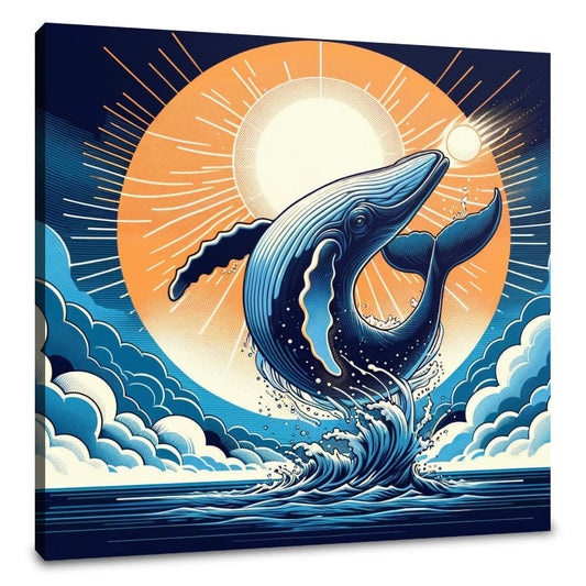 Whale's Cosmic Volley Canvas - Main Image
