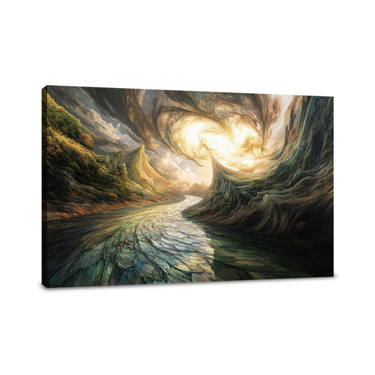 Geometric River Reverie Canvas - Main Image