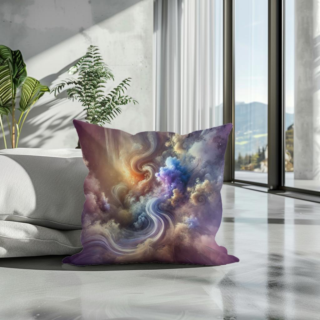 Ethereal Dreamscape Cotton Pillow - Secondary Image 3