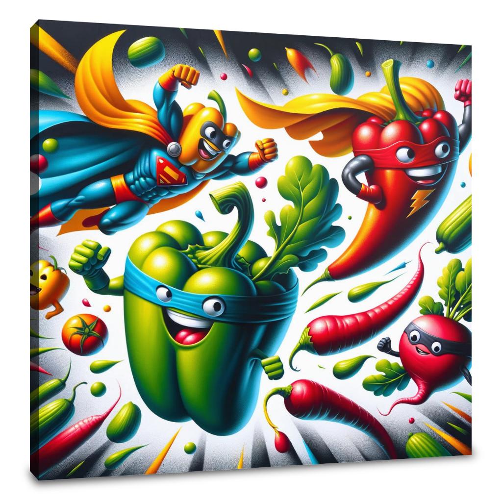 Veggie Villains and Heroes Canvas - Main Image