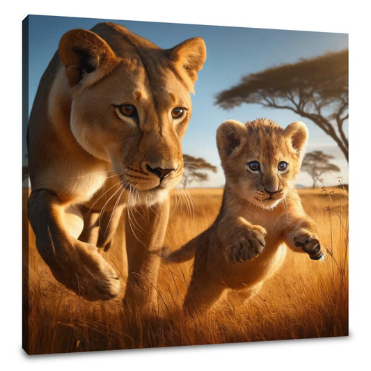Playful Lions Canvas - Main Image