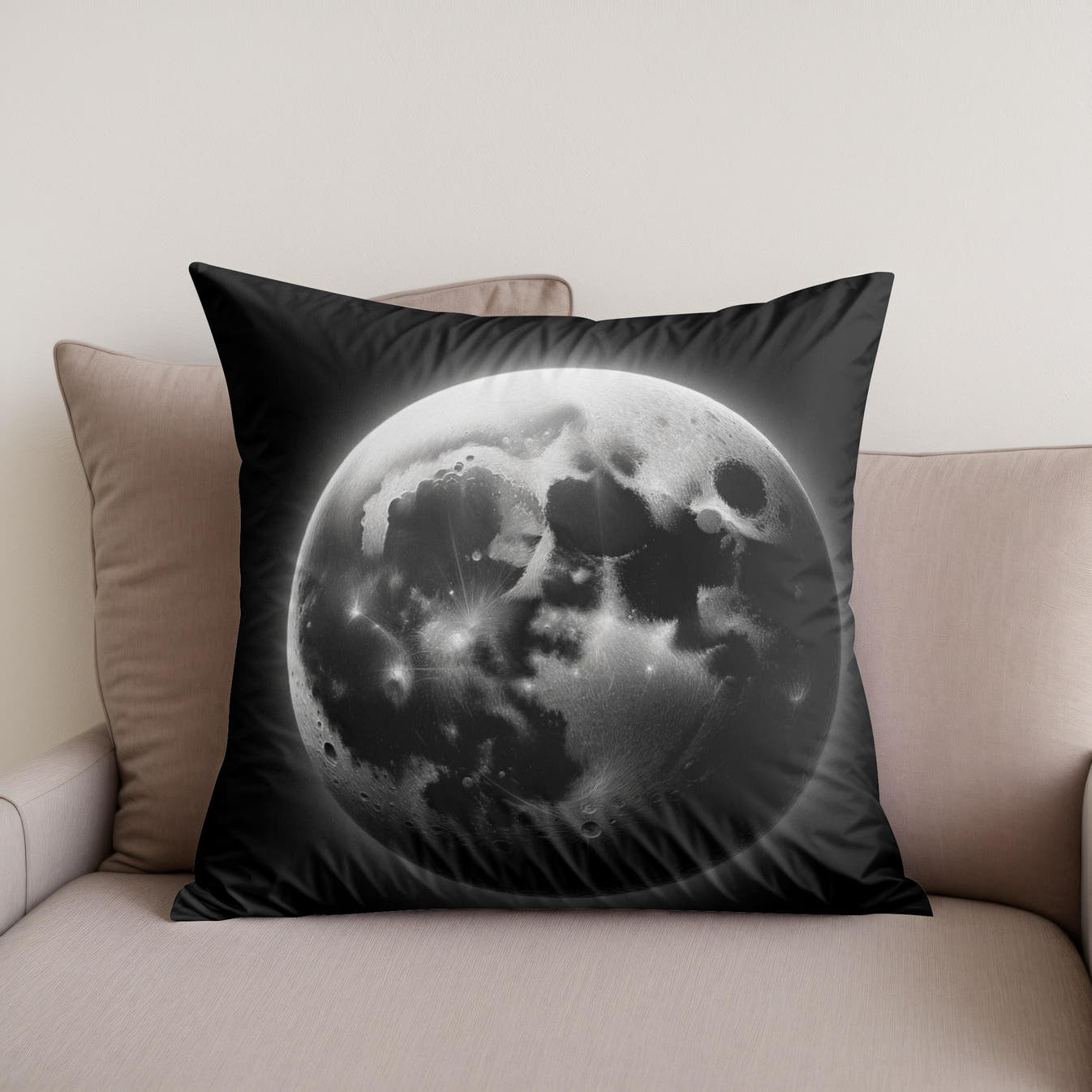 Craters of Lunar Secrets Cotton Cushion - Secondary Image