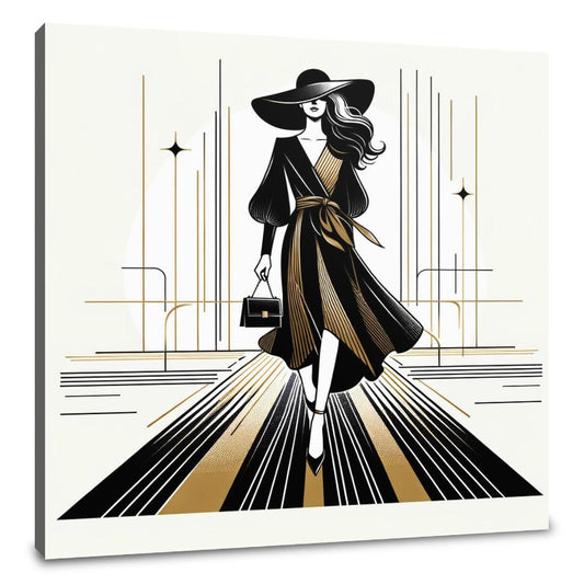 Catwalk Elegance Unveiled Canvas - Main Image