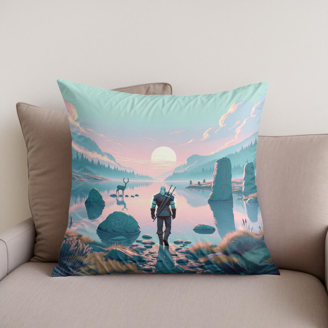 Twilight Tranquillity Cotton Cushion - Secondary Image