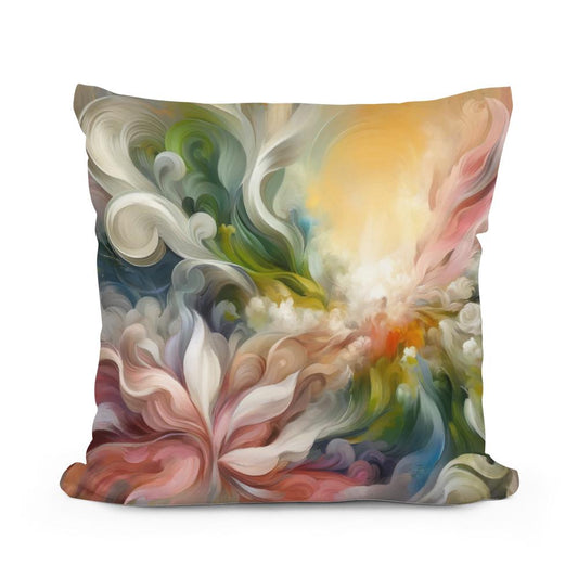 Spring Renewal Abstract Cotton Pillow - Main Image