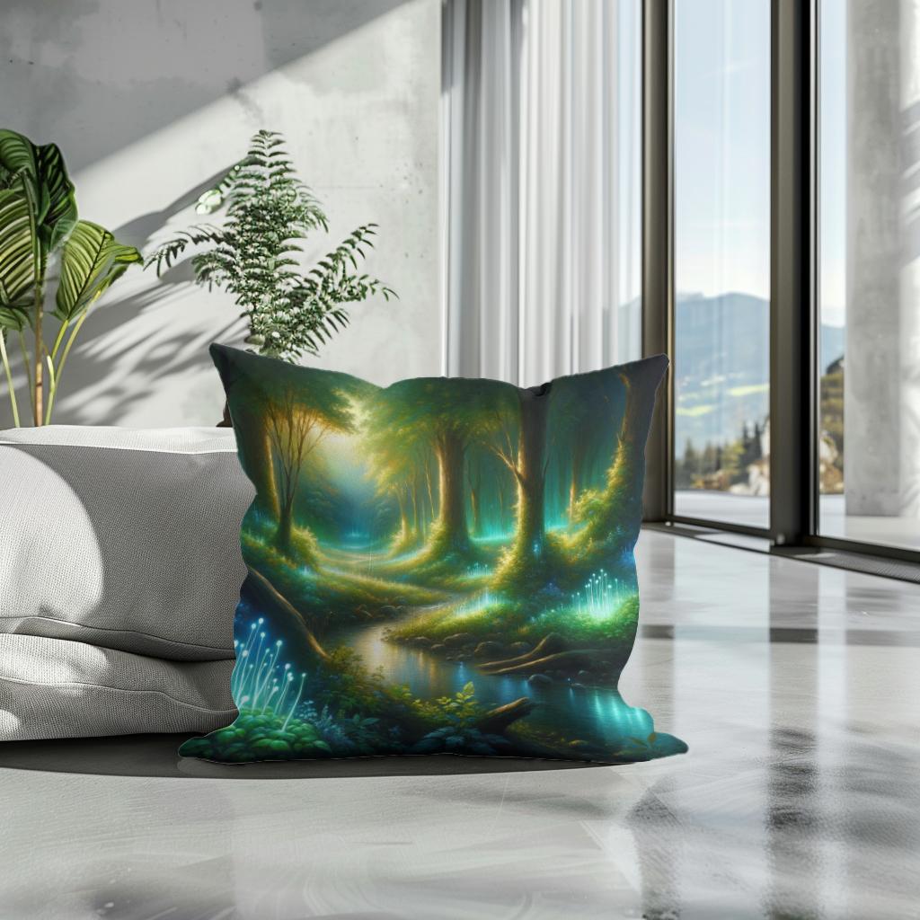 Enchanted Glade Forest Cotton Cushion - Secondary Image 3