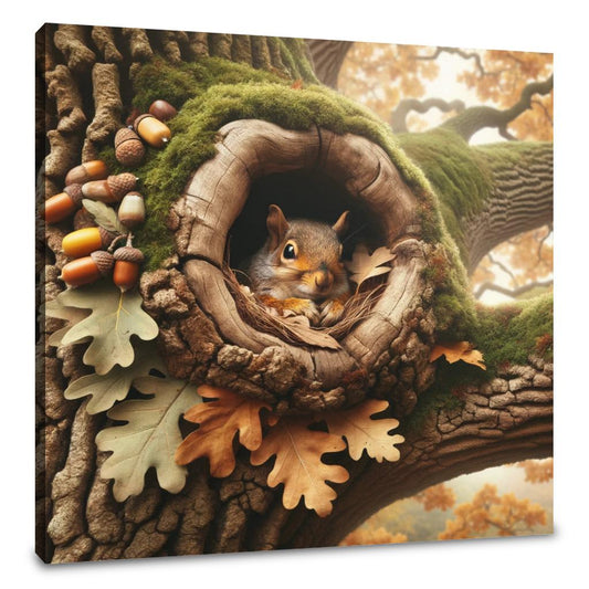 Autumn Squirrel Hollow Canvas - Main Image
