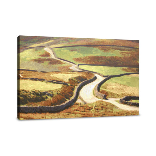 Winding Road Fields Canvas - Main Image