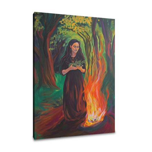 Bealtaine Priestess Offering Canvas - Main Image