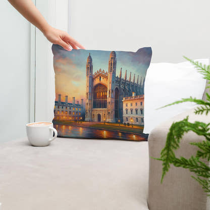Cambridge King's College Chapel Dusk Impression Cotton Cushion - Secondary Image 5