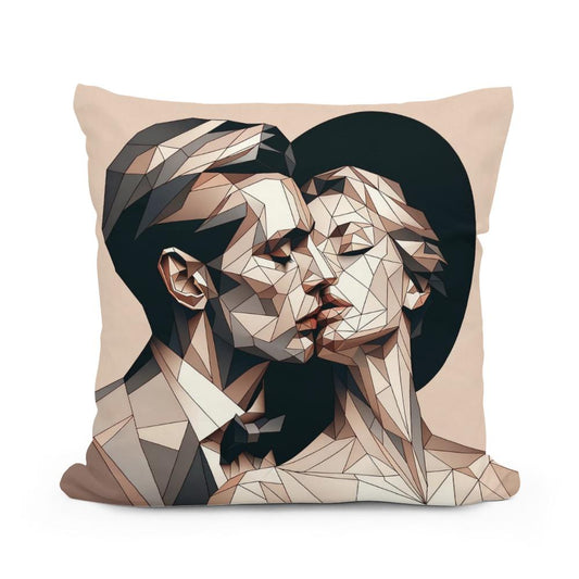 Whisper of Geometric Love Cotton Cushion - Main Image