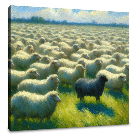 Singular Contrast Sheep Canvas - Main Image