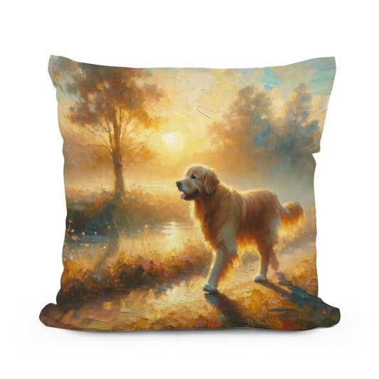 Golden Sunrise Stroll Cotton Cushion - Main Image