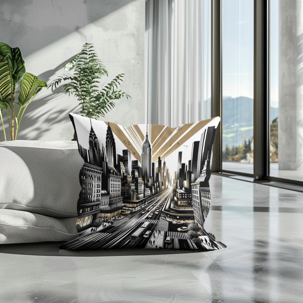 City Pulse: Urban Rhythms Cotton Cushion - Secondary Image 3