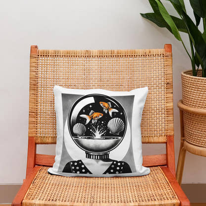 Whimsical Seashell Siren Cotton Cushion - Secondary Image 2