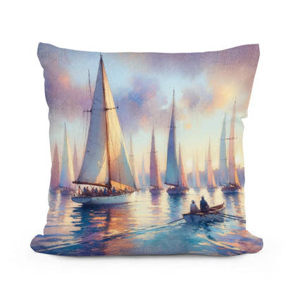 Dawn's Regatta Cotton Cushion - Main Image