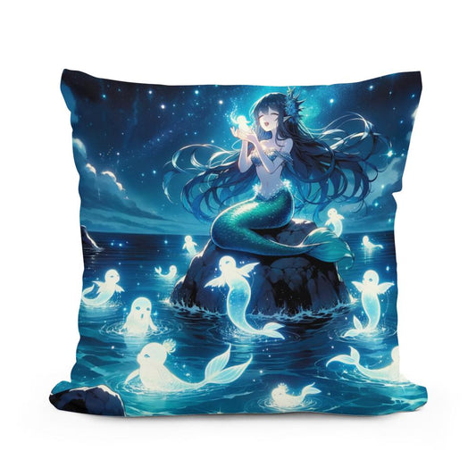 Ocean's Serenade Cotton Cushion - Main Image