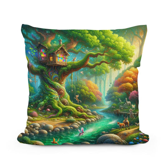 Enchanted Nature's Playground Cotton Cushion - Main Image