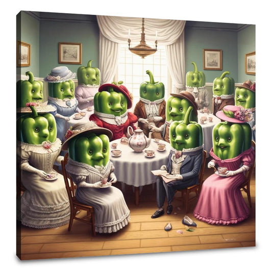 Victorian Pepper Tea Party Canvas - Main Image