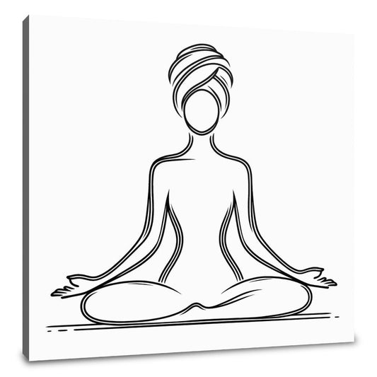 Yoga Serenity Silhouette Canvas - Main Image