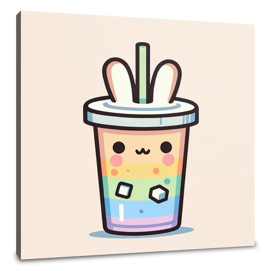 Whimsical Kawaii Latte Canvas - Main Image