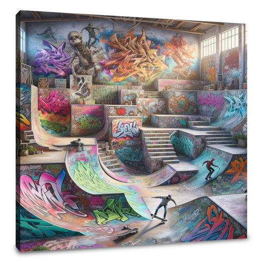 Hidden Skatepark Graffiti Haven Canvas - Main Image