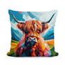 Cubist Highland Cow Essence Cotton Cushion - Main Image