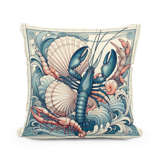 Seafood Splendor Cotton Cushion - Main Image