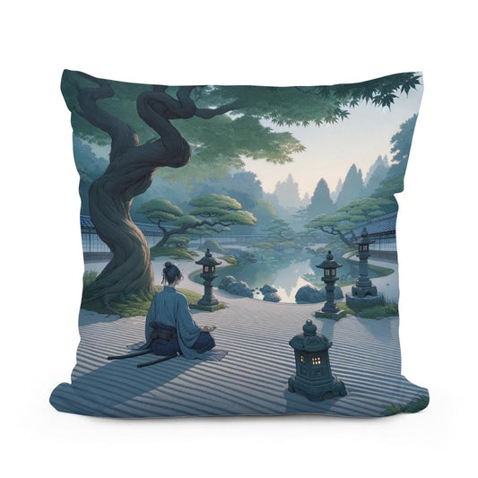 Samurai Serenity Cotton Cushion - Main Image