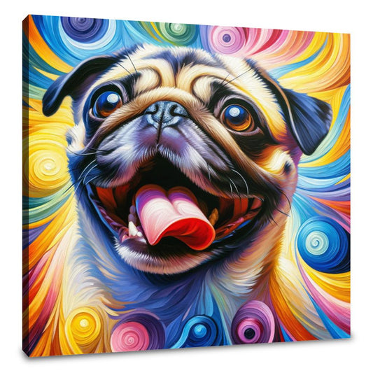 Jubilant Pug Frolic Canvas - Main Image
