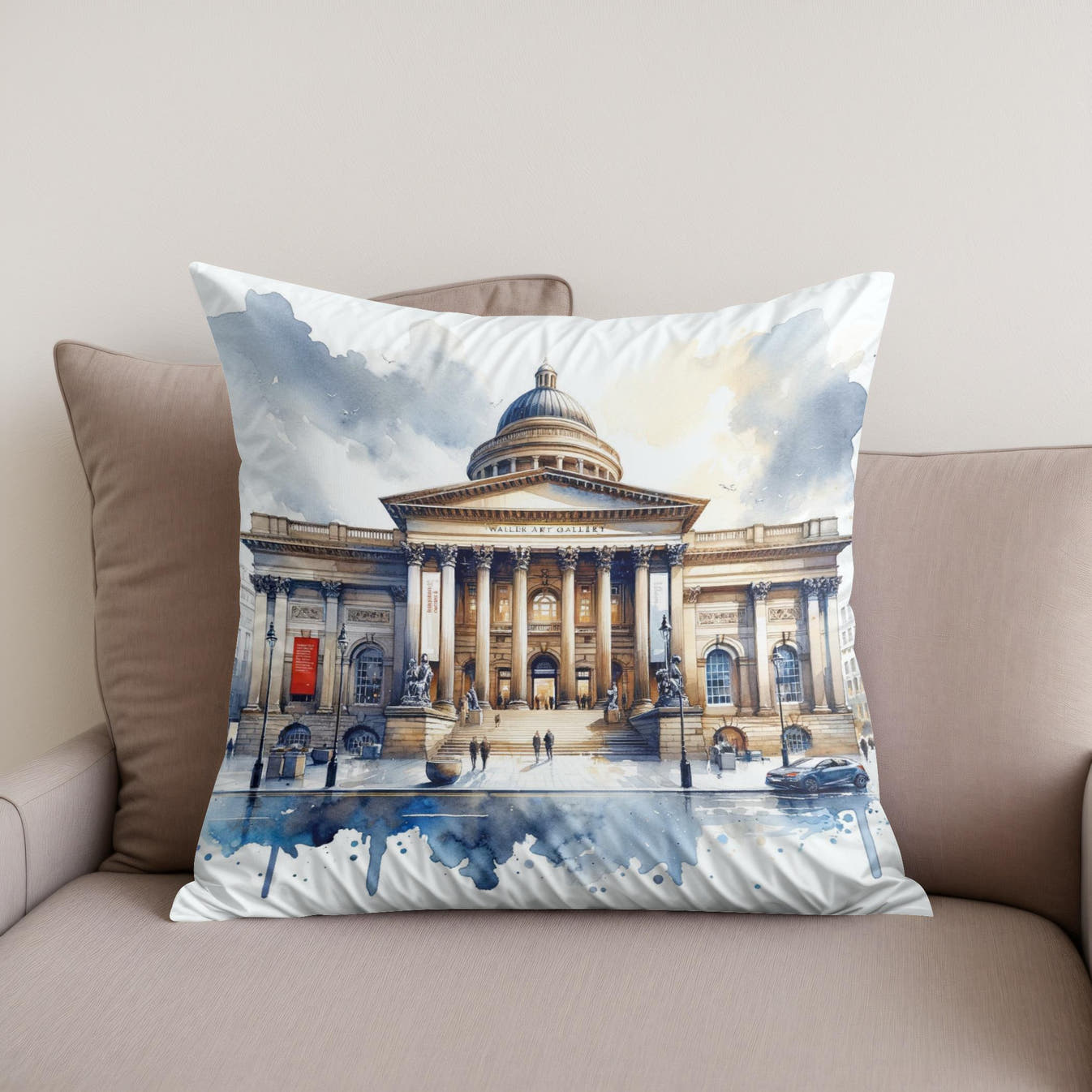 Liverpool Walker Gallery Cotton Cushion - Secondary Image