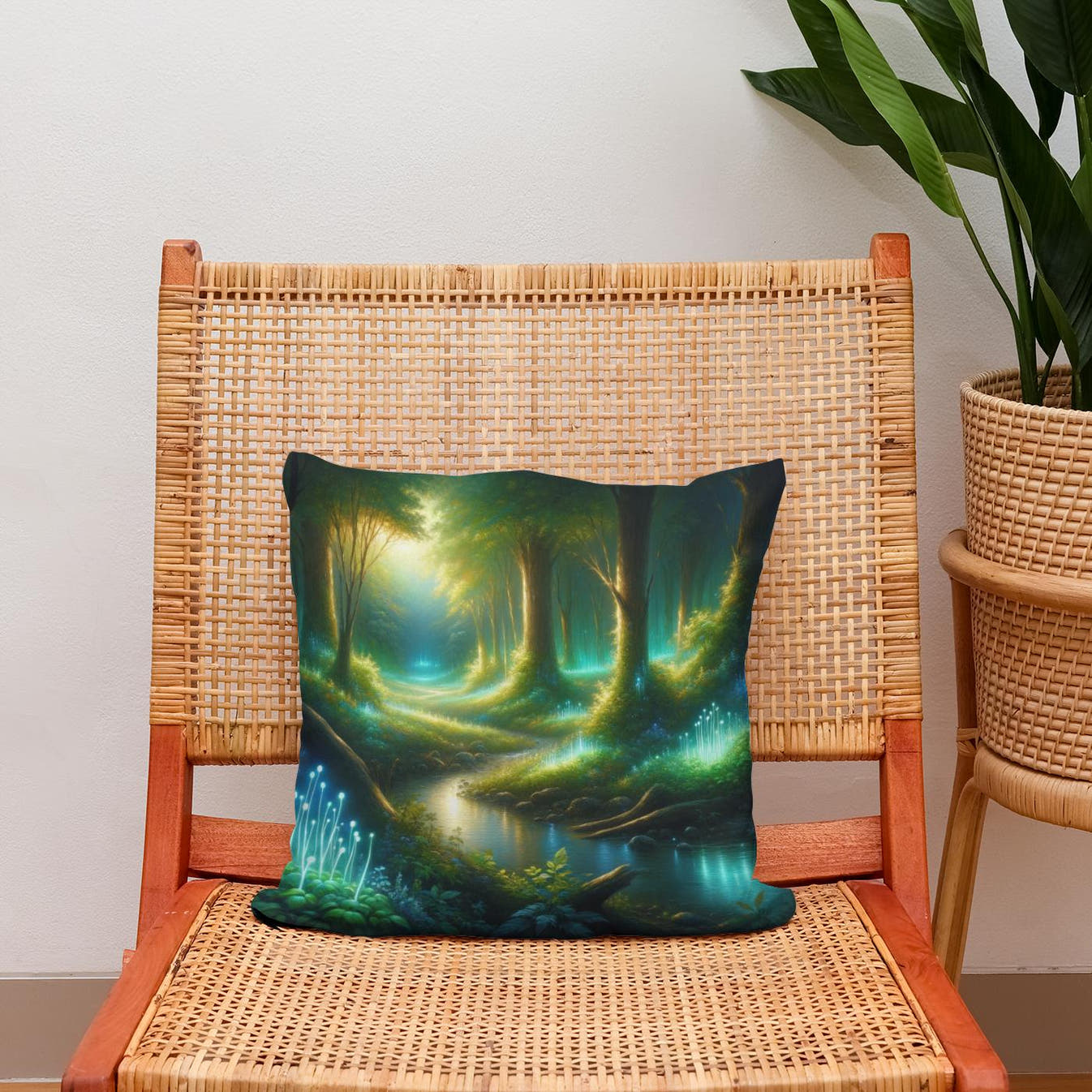 Enchanted Glade Forest Cotton Cushion - Secondary Image 2