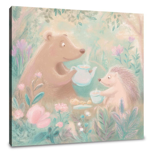 Bear and Hedgehog Tea Canvas - Main Image