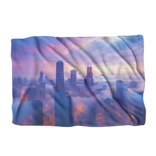 Futuristic Cityscape Blanket - Main Image
