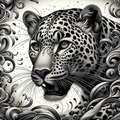 Leopard's Graceful Essence Cotton Cushion