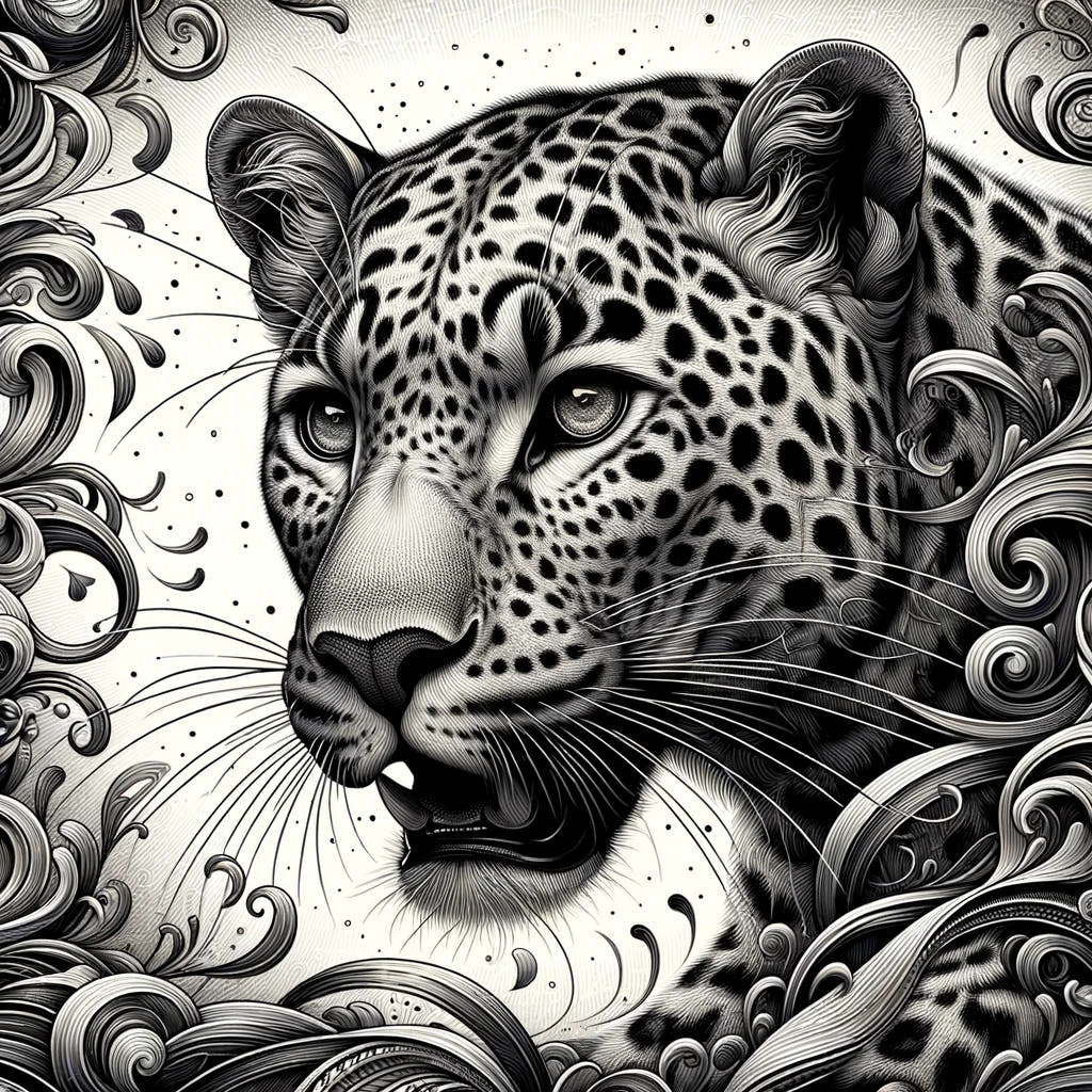 Leopard's Graceful Essence Cotton Cushion