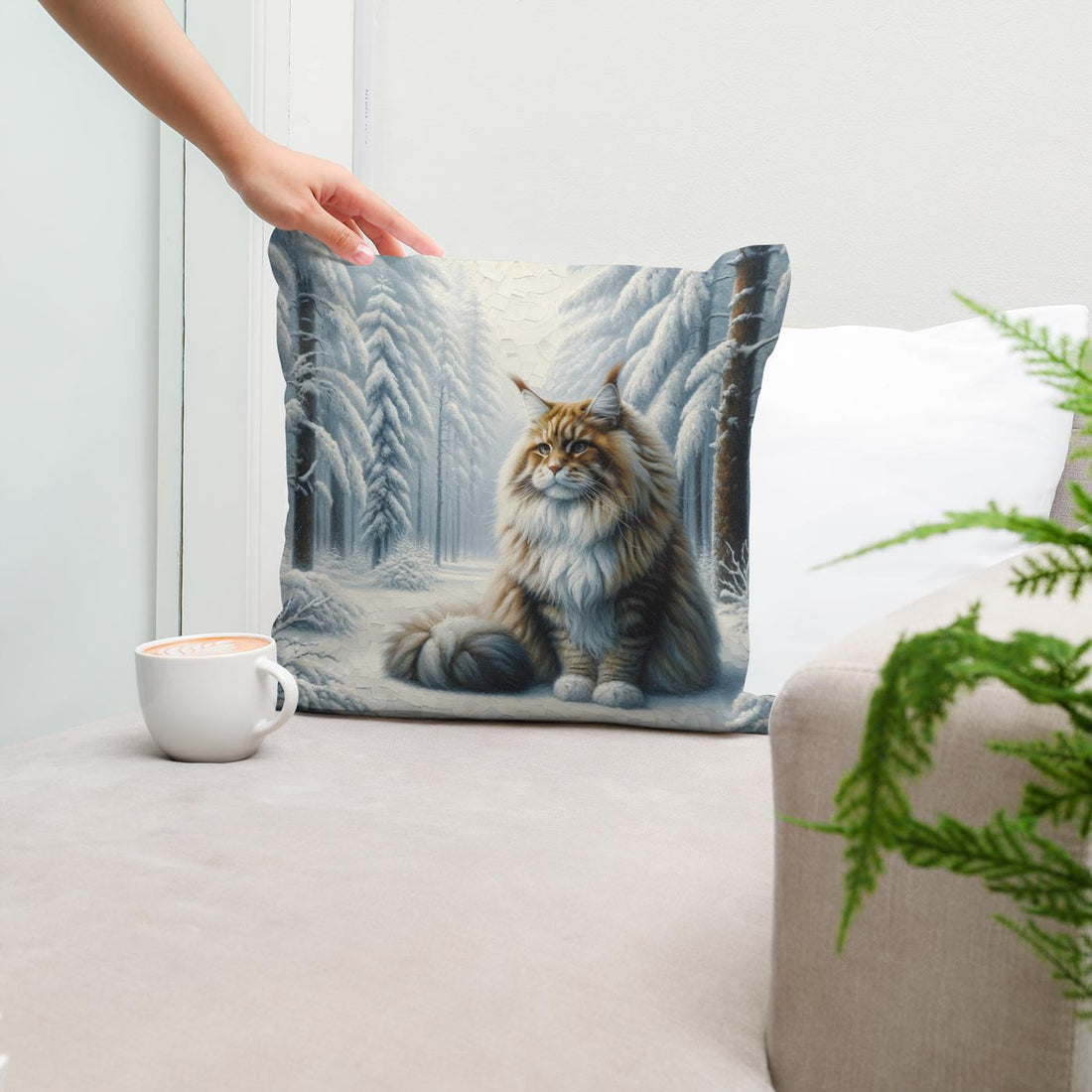 Winter's Majesty Cotton Cushion - Secondary Image 5