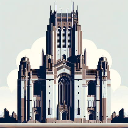 Liverpool Cathedral Minimalist Essence Cotton Cushion