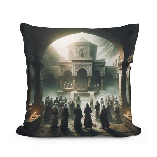 Monastery Shadows Cotton Cushion - Main Image