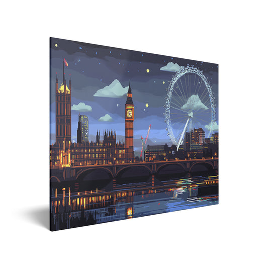 London Skyline Pixel Acrylic Print Hero Image