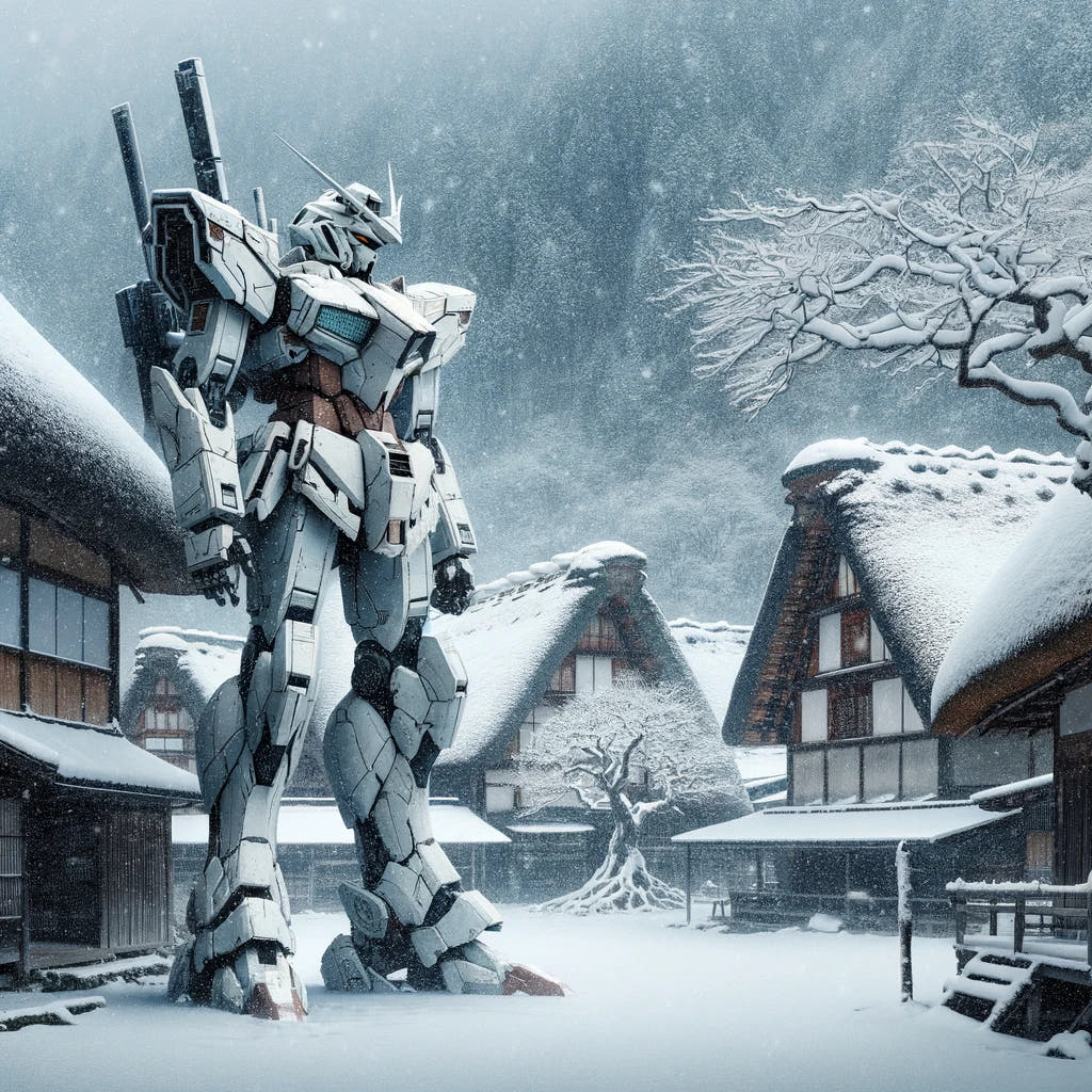Lost Mecha in Snow Canvas