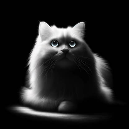 Luminous Whiskers Cotton Pillow