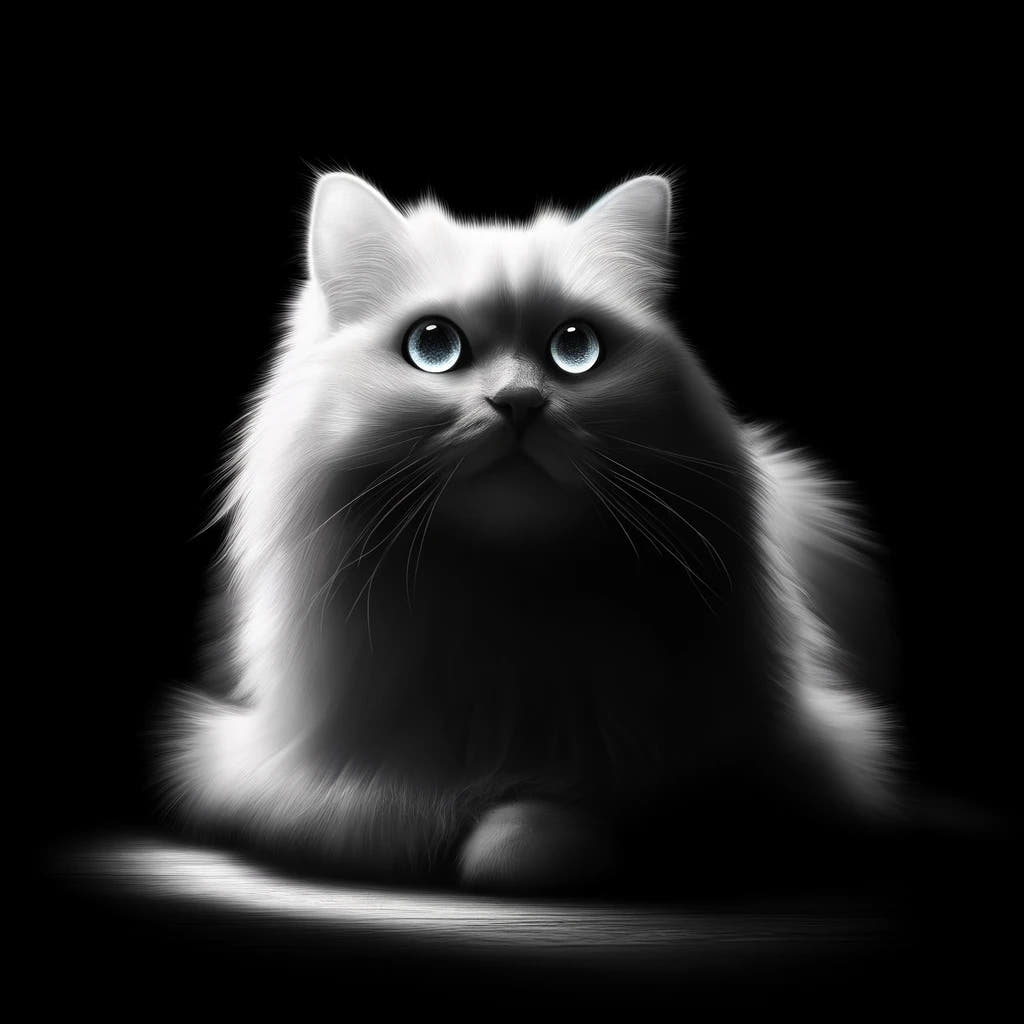 Luminous Whiskers Cotton Pillow
