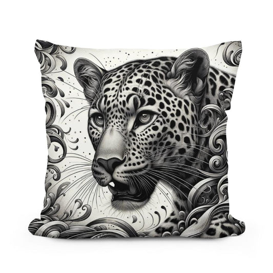Leopard's Graceful Essence Cotton Cushion - Main Image